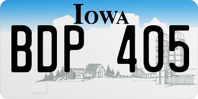 IA license plate BDP405