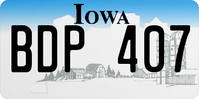 IA license plate BDP407