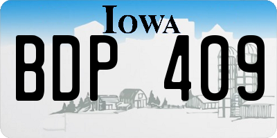 IA license plate BDP409