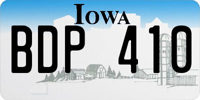 IA license plate BDP410