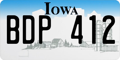 IA license plate BDP412