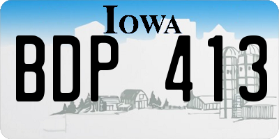 IA license plate BDP413