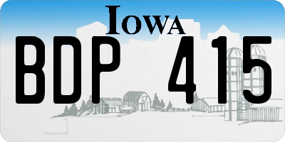 IA license plate BDP415
