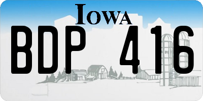 IA license plate BDP416