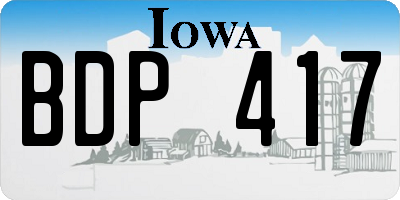 IA license plate BDP417