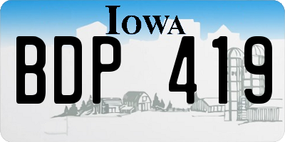 IA license plate BDP419