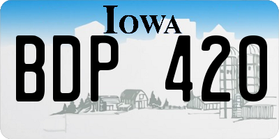 IA license plate BDP420