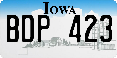 IA license plate BDP423