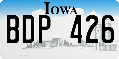 IA license plate BDP426