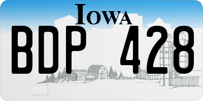 IA license plate BDP428