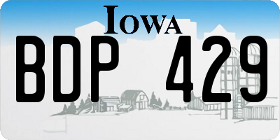 IA license plate BDP429