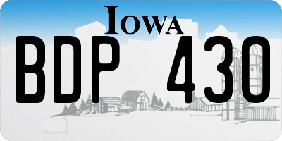 IA license plate BDP430