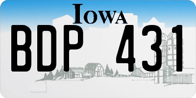 IA license plate BDP431