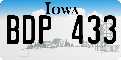 IA license plate BDP433