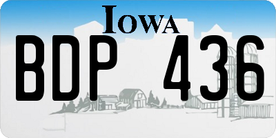 IA license plate BDP436