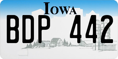 IA license plate BDP442