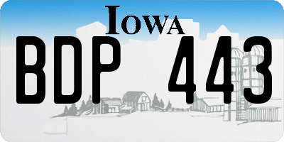 IA license plate BDP443