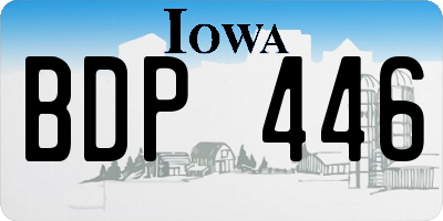 IA license plate BDP446