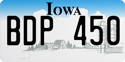 IA license plate BDP450