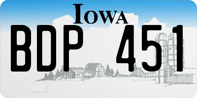 IA license plate BDP451