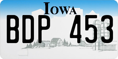 IA license plate BDP453