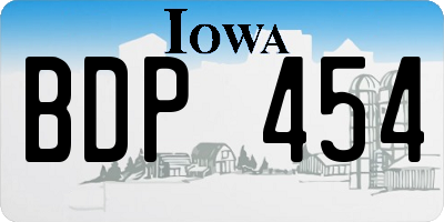 IA license plate BDP454