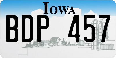 IA license plate BDP457