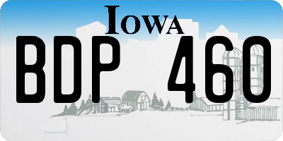 IA license plate BDP460