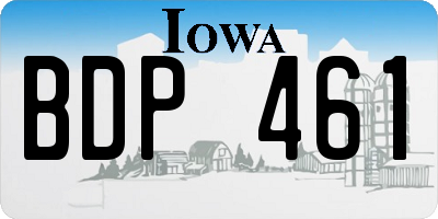 IA license plate BDP461