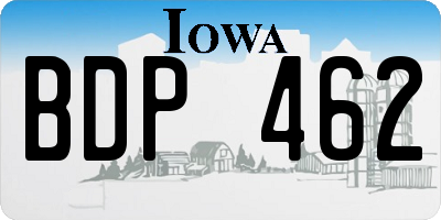 IA license plate BDP462