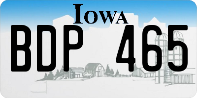 IA license plate BDP465