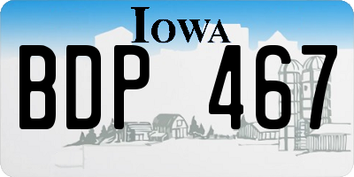 IA license plate BDP467