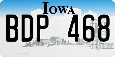 IA license plate BDP468