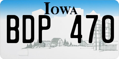 IA license plate BDP470