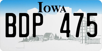 IA license plate BDP475