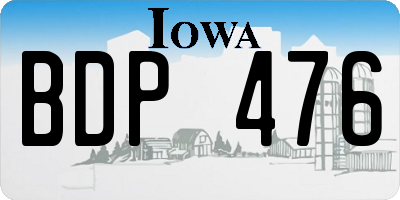IA license plate BDP476
