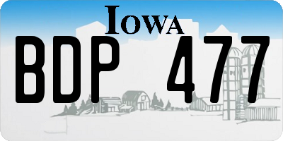 IA license plate BDP477
