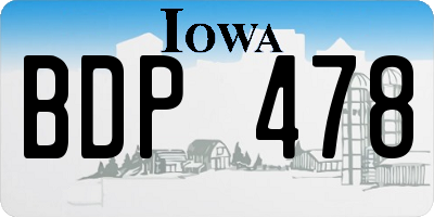 IA license plate BDP478