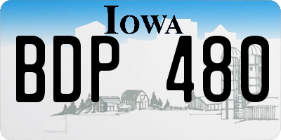 IA license plate BDP480