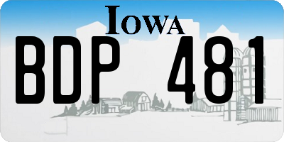 IA license plate BDP481