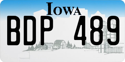 IA license plate BDP489