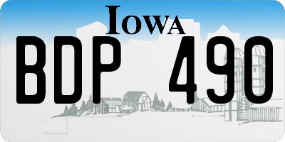 IA license plate BDP490
