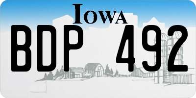 IA license plate BDP492
