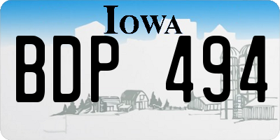 IA license plate BDP494