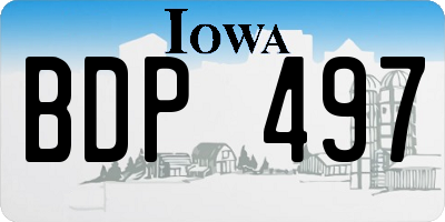 IA license plate BDP497