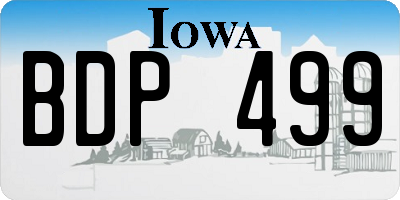 IA license plate BDP499