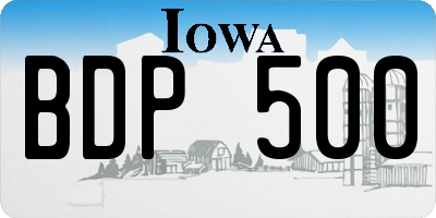IA license plate BDP500