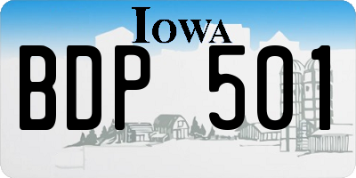 IA license plate BDP501