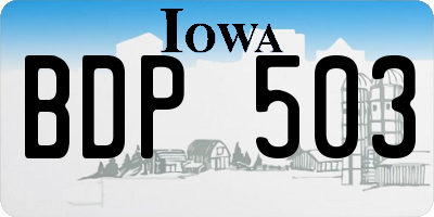 IA license plate BDP503