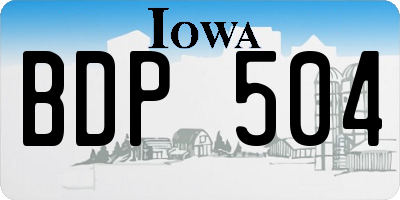 IA license plate BDP504